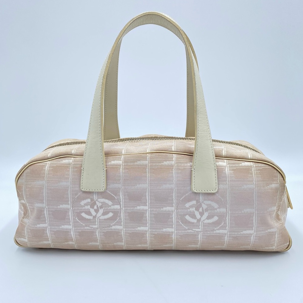 CHANEL Travel Line Nylon Bowler Bag Light Pink Cream